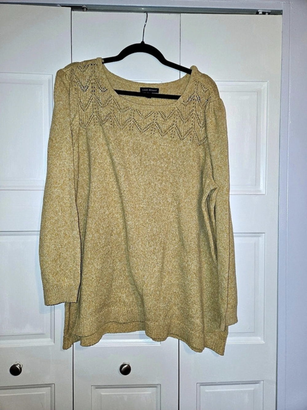 Lane Bryant Geometric Knit Sweater in Yellow Size 22/24 Like New